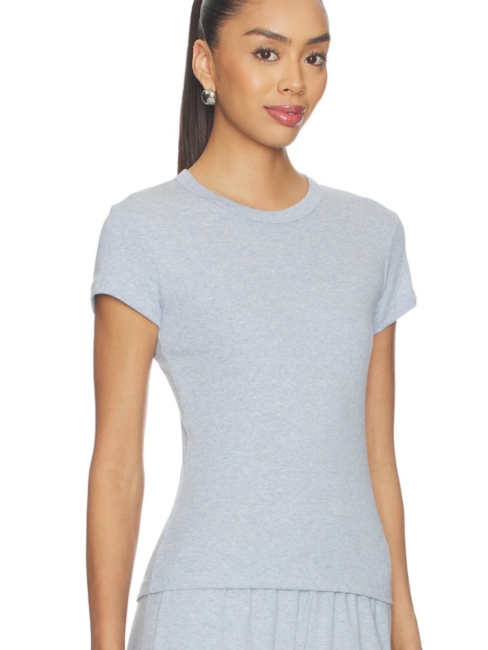 LESET Heather Light Blue Short Sleeve Crewneck Tee